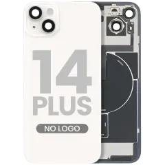 Back Glass With Steel Plate With Wireless NFC & MagSafe Magnet Pre-Installed For iPhone 14 Plus (No Logo) (Starlight)