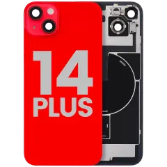 Back Glass w/ MagSafe Magnet & NFC & Flashlight Flex For iPhone 14 Plus (Used OEM Pull: Grade B) (Red)