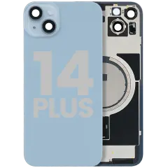 Back Glass w/ MagSafe Magnet For iPhone 14 Plus (Used OEM Pull: Grade A) (Blue)