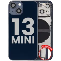Back Housing W/ Charging Port Flex & Small Parts  For iPhone 13 Mini (US Version) (Used OEM Pull: Grade C) (Midnight)