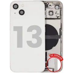 Back Housing W/ Charging Port Flex & Small Parts  For iPhone 13 (US Version) (Used OEM Pull: Grade C) (Starlight)