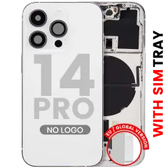 Back Housing W/ Small Parts For iPhone 14 Pro (EU / Global Version) (Aftermarket Plus) (Silver)