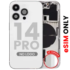 Back Housing W/ Small Parts For iPhone 14 Pro (US Version) (Aftermarket Plus) (Silver)