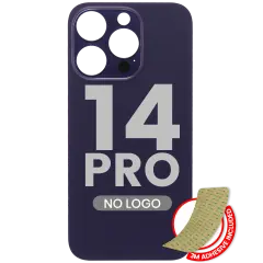 Back Glass With 3M Adhesive For iPhone 14 Pro (No Logo / Large Camera Hole) (Deep Purple)