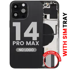 Back Housing W/ Small Parts For iPhone 14 Pro Max (EU / Global Version) (Aftermarket Plus) (Space Black)