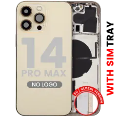Back Housing W/ Small Parts For iPhone 14 Pro Max (EU / Global Version) (Aftermarket Plus) (Gold)