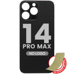 Back Glass With 3M Adhesive For iPhone 14 Pro Max (No Logo / Large Camera Hole) (Space Black)