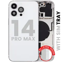 Back Housing W/ Small Parts For iPhone 14 Pro Max (EU / Global Version) (Used OEM Pull: Grade A) (Silver)