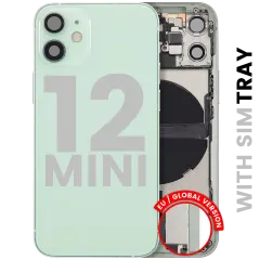Back Housing W/ Charging Port Flex & Small Parts  For iPhone 12 Mini (EU / Global Version) (Used OEM Pull: Grade B) (Green)