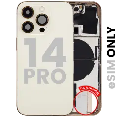Back Housing W/ Small Parts For iPhone 14 Pro (US Version) (Used OEM Pull: Grade C) (Gold)