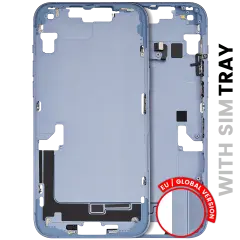 Mid-Frame Housing  W/ Small Parts For iPhone 14 Plus (EU / Global Version) (Used OEM Pull: Grade C) (Blue)