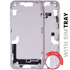 Mid-Frame Housing  W/ Small Parts For iPhone 14 Plus (EU / Global Version) (Used OEM Pull: Grade C) (Purple)