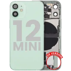 Back Housing W/ Charging Port Flex & Small Parts  For iPhone 12 Mini (US Version) (Used OEM Pull: Grade B) (Green)