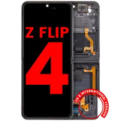 Inner OLED Assembly With Frame Compatible For Samsung Galaxy Z Flip 4 5G (F721) (US & International Version) (Aftermarket Plus) (Graphite)