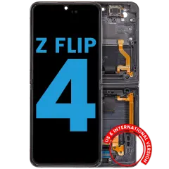 Inner OLED Assembly With Frame Compatible For Samsung Galaxy Z Flip 4 5G (F721) (US & International Version) (Aftermarket) (Graphite)