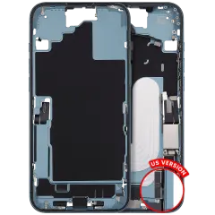 Mid-Frame Housing  W/ Charging Port Flex & Small Parts  For iPhone 16 Plus (US Version) (Used OEM Pull: Grade A) (Teal)