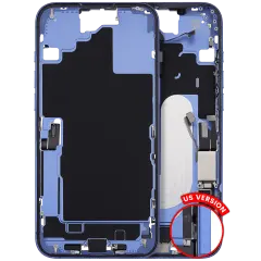 Mid-Frame Housing  W/ Charging Port Flex & Small Parts  For iPhone 16 Plus (US Version) (Used OEM Pull: Grade A) (Ultramarine)
