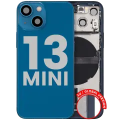 Back Housing W/ Charging Port Flex & Small Parts  For iPhone 13 Mini (EU / Global Version) (Used OEM Pull: Grade A) (Blue)