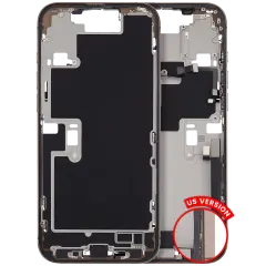 Mid-Frame Housing  W/ Charging Port Flex & Small Parts  For iPhone 16 Pro Max (US Version) (Used OEM Pull: Grade A) (Desert Titanium)