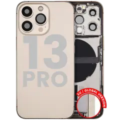 Back Housing W/ Charging Port Flex & Small Parts  For iPhone 13 Pro (EU / Global Version) (Used OEM Pull: Grade C) (Gold)