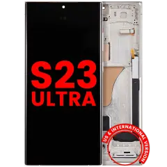 OLED Assembly With Frame For Samsung Galaxy S23 Ultra (US & International) (Aftermarket Plus) (Cream)