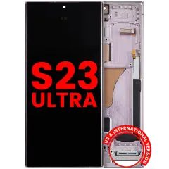 OLED Assembly With Frame For Samsung Galaxy S23 Ultra (US & International) (Aftermarket Plus) (Lavender)