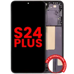 OLED Assembly With Frame Compatible For Samsung Galaxy S24 Plus 5G (US & International Version) (Aftermarket Plus) (Onyx Black)