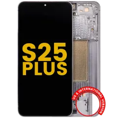 OLED Assembly With Frame For Samsung Galaxy S25 Plus 5G (US & International Version) (Refurbished) (Silver Shadow)