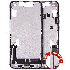 Mid-Frame Housing  W/ Charging Port Flex & Small Parts  For iPhone 14 (EU / Global Version) (Used OEM Pull: Grade B) (Purple)