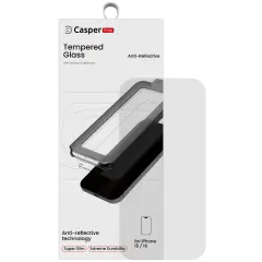 Casper Snap Tempered Glass Compatible For iPhone 15 / 16 (Retail Pack) (AR Clear)
