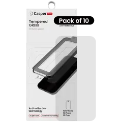 Casper Snap Tempered Glass Compatible For iPhone 15 Plus / 16 Plus (10 Pack) (AR Clear)