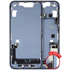 Mid-Frame Housing W/ Charging Port Flex & Small Parts For iPhone 14 (US Version) (Used OEM Pull: Grade B) (Blue)