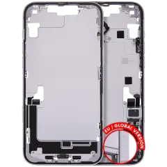 Mid-Frame Housing  W/ Charging Port Flex & Small Parts  For iPhone 14 Plus (EU / Global Version) (Used OEM Pull: Grade B) (Purple)