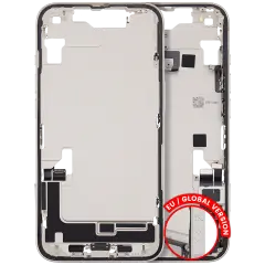 Mid-Frame Housing  W/ Charging Port Flex & Small Parts  For iPhone 14 (EU / Global Version) (Used OEM Pull: Grade C) (Starlight)