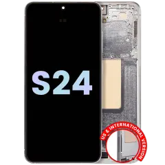 OLED Assembly With Frame For Samsung Galaxy S24 5G (US & International Version) (Service Pack) (Marble Grey)