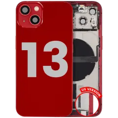 Back Housing W/ Charging Port Flex & Small Parts  For iPhone 13 (US Version) (Used OEM Pull: Grade A) (Red)