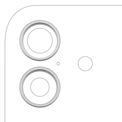 Back Camera Bezel Ring Only For iPhone 17 (White) (2 Piece Set)