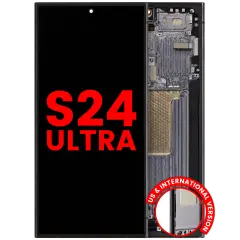 OLED Assembly With Frame For Samsung Galaxy S24 Ultra (US & International Version) (Aftermarket Plus) (Titanium Black)