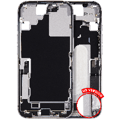 Mid-Frame Housing W/ Charging Port Flex & Small Parts  For iPhone 17 (US Version) (Used OEM Pull: Grade A) (White)