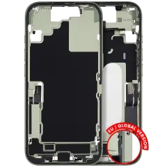Mid-Frame Housing W/ Charging Port Flex & Small Parts  For iPhone 17 (EU / Global Version) (Used OEM Pull: Grade A) (Sage)