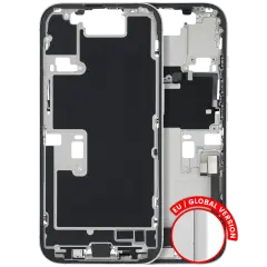 Mid-Frame Housing  W/ Charging Port Flex & Small Parts  For iPhone 16 Pro (EU / Global Version) (Used OEM Pull: Grade C) (White Titanium)