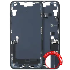Mid-Frame Housing  W/ Charging Port Flex & Small Parts  For iPhone 14 Plus (EU / Global Version) (Used OEM Pull: Grade C) (Midnight)