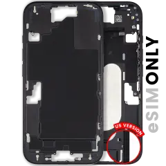 Mid-Frame Housing  W/ Small Parts For iPhone 16 (US Version) (Used OEM Pull: Grade C) (Black)