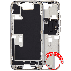 Mid-Frame Housing  W/ Small Parts For iPhone 16 Pro (EU / Global Version) (Used OEM Pull: Grade B) (White Titanium)