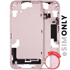 Mid-Frame Housing W/ Small Parts For iPhone 15 (US Version) (Used OEM Pull: Grade A) (Pink)