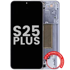 OLED Assembly With Frame For Samsung Galaxy S25 Plus 5G (US & International Version) (Used OEM Pull : Grade A) (Ice Blue)