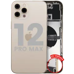 Back Housing W/ Charging Port Flex & Small Parts  For iPhone 12 Pro Max (US Version) (Used OEM Pull: Grade B) (Gold)