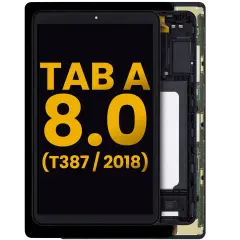 LCD Assembly With Frame For Samsung Galaxy Tab A 8.0" (T387)  (2018) (Refurbished) (Black)