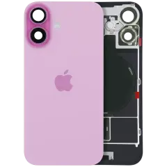 Back Glass w/ MagSafe Magnet & NFC & Flashlight Flex For iPhone 16 (Service Pack) (Pink)
