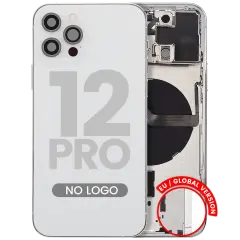 Back Housing W/ Small Parts For iPhone 12 Pro (EU / Global Version) (Aftermarket Plus) (Silver)
